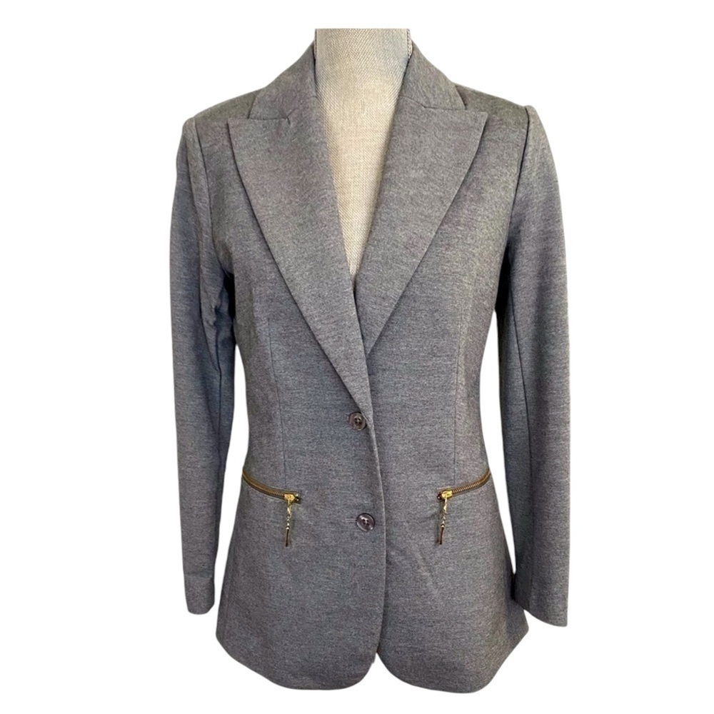 DIANE GILMAN l Shop Blazer l Gray Jackets l Women Suit Jacket l Knit Coat